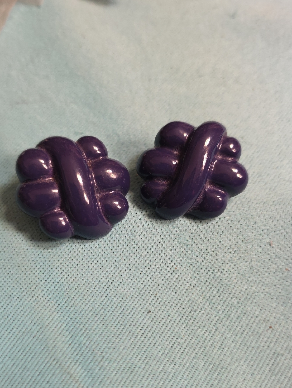 Purple Knot Resin Clip-On Earrings - Women's Accessories
